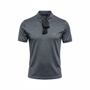 Gianni Versace Polo Shirt Men Size S Gray Blue Logo Made‎ in Italy Luxury